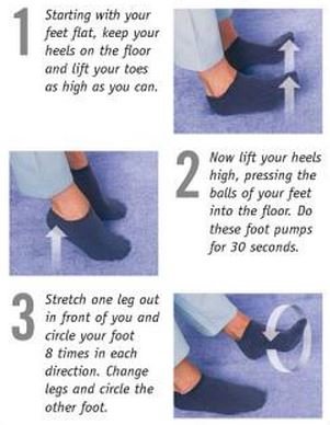 in-flight exercises to prevent swollen ankles and feet